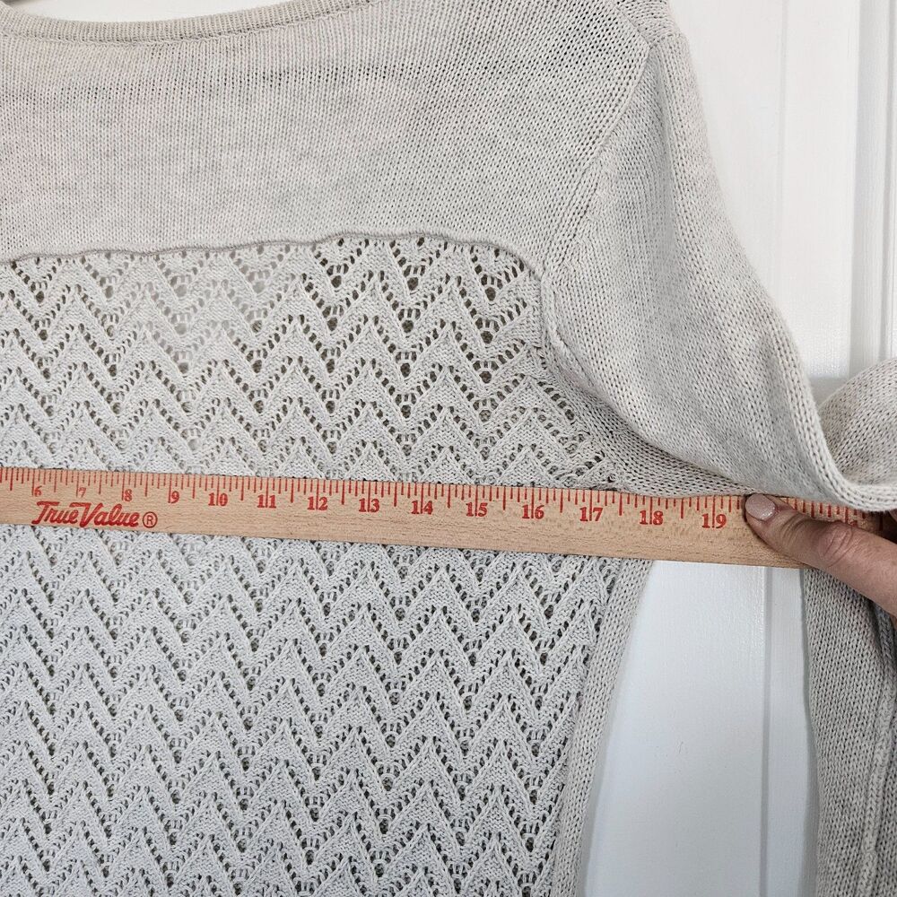 Cotton by Autumn Cashmere Women's Heathered Cream/grey pullover sweater, Large - Picture 8 of 10